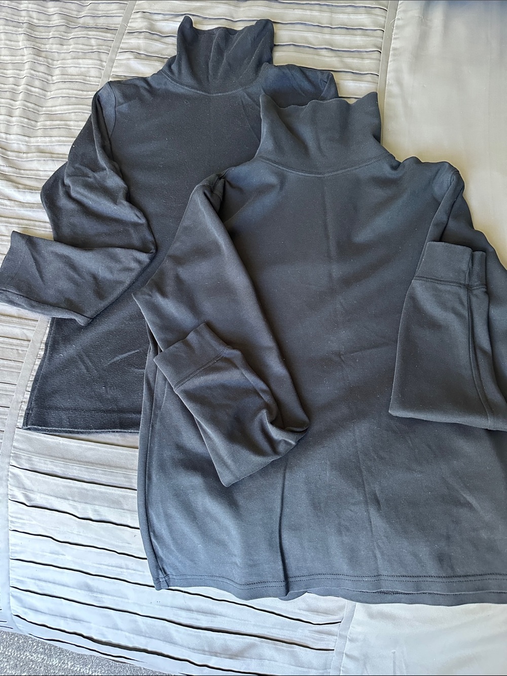 L.L. Bean and Christopher & Banks Charcoal Gray Turtleneck Long Sleeve Tops (2)